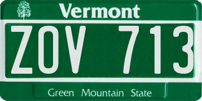 VT license plate ZOV713
