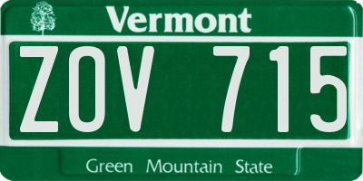 VT license plate ZOV715
