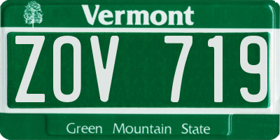 VT license plate ZOV719
