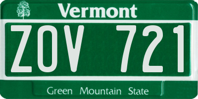 VT license plate ZOV721