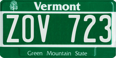 VT license plate ZOV723