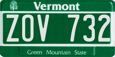 VT license plate ZOV732
