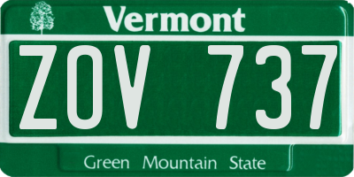 VT license plate ZOV737