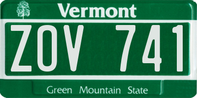 VT license plate ZOV741
