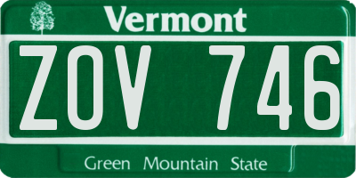 VT license plate ZOV746