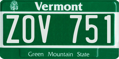 VT license plate ZOV751