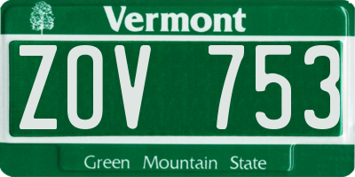 VT license plate ZOV753