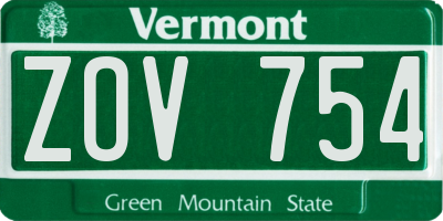 VT license plate ZOV754