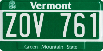 VT license plate ZOV761