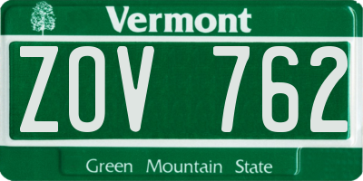 VT license plate ZOV762