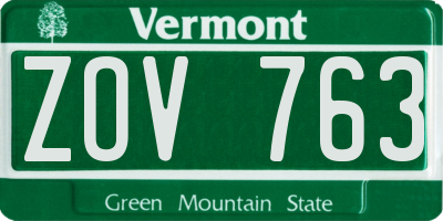 VT license plate ZOV763