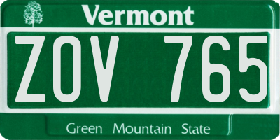 VT license plate ZOV765
