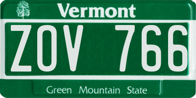 VT license plate ZOV766