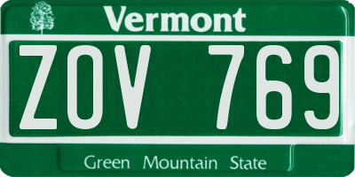 VT license plate ZOV769