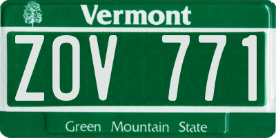VT license plate ZOV771