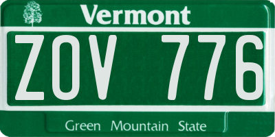 VT license plate ZOV776