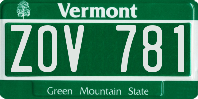 VT license plate ZOV781