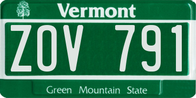 VT license plate ZOV791