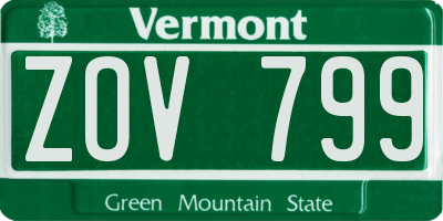 VT license plate ZOV799