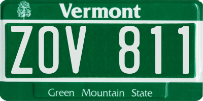 VT license plate ZOV811