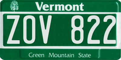 VT license plate ZOV822