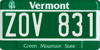 VT license plate ZOV831