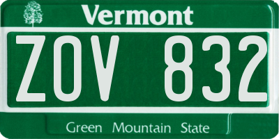 VT license plate ZOV832