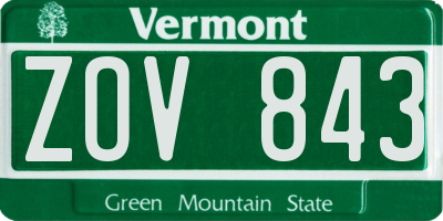 VT license plate ZOV843