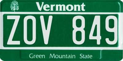 VT license plate ZOV849