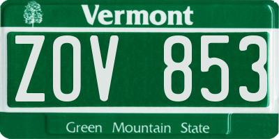 VT license plate ZOV853