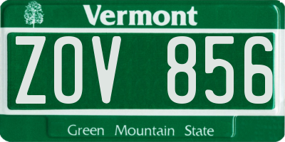 VT license plate ZOV856