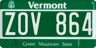 VT license plate ZOV864