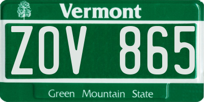 VT license plate ZOV865