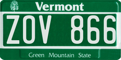 VT license plate ZOV866