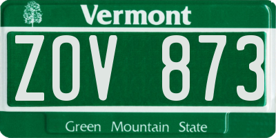 VT license plate ZOV873