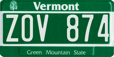VT license plate ZOV874