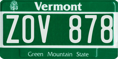 VT license plate ZOV878