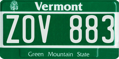 VT license plate ZOV883