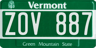 VT license plate ZOV887