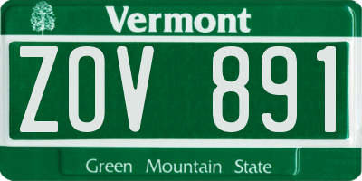 VT license plate ZOV891