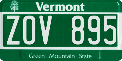 VT license plate ZOV895
