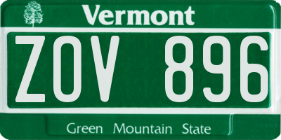 VT license plate ZOV896