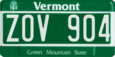 VT license plate ZOV904
