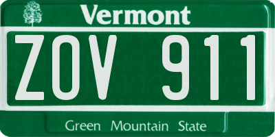VT license plate ZOV911
