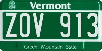 VT license plate ZOV913