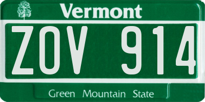 VT license plate ZOV914