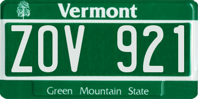 VT license plate ZOV921