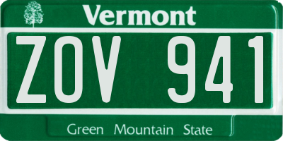 VT license plate ZOV941