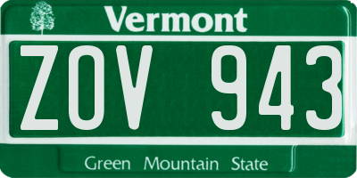 VT license plate ZOV943
