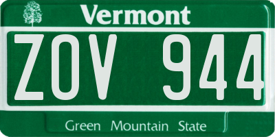 VT license plate ZOV944